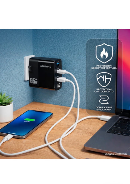 Cargador 65W Carga Rápida Cable UCB-C Master-G