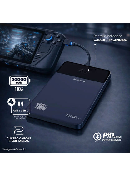 Batería Slim Portátil Notebook 20000Mah 110W PD Master-G