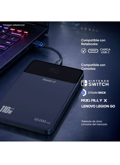 Batería Slim Portátil Notebook 20000Mah 110W PD Master-G