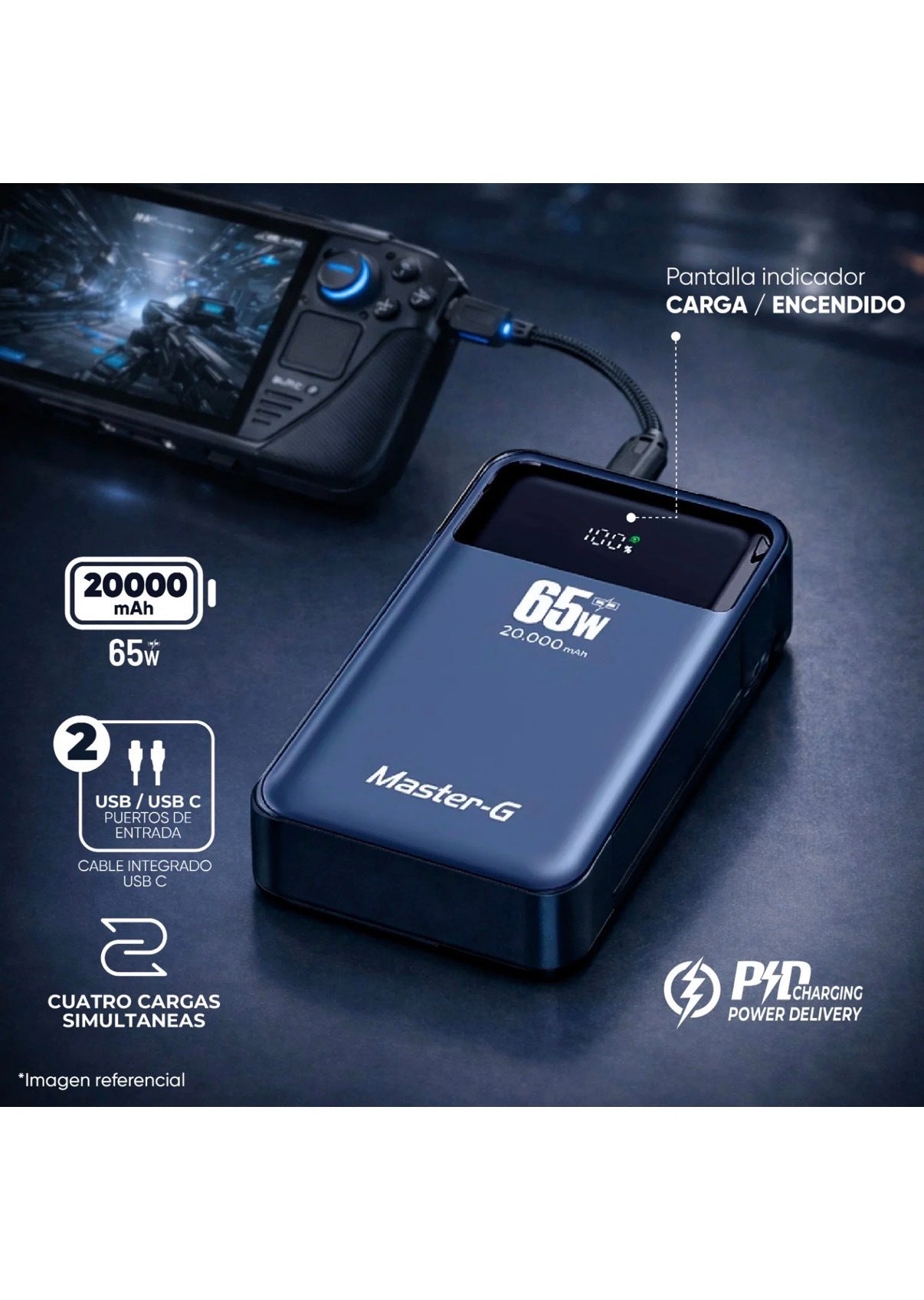 Batería Notebook 20000 Mah 65W Power Delivery Master-G