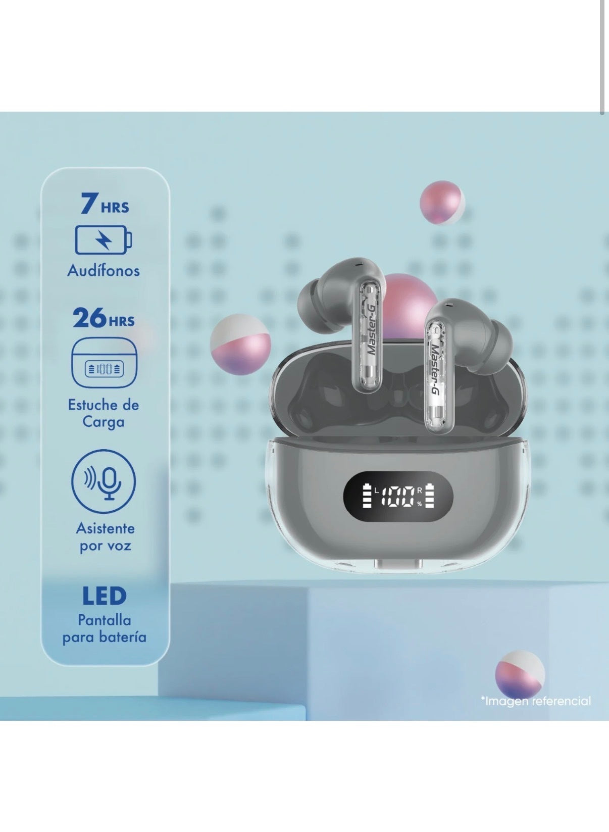 Audífono BUDS 35 In Ear Bluetooth ANC APP Master-G