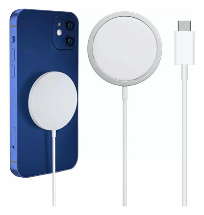 Cargador Inalámbrico Magnetico Para Iphone Magsafe Color Blanco USB-C