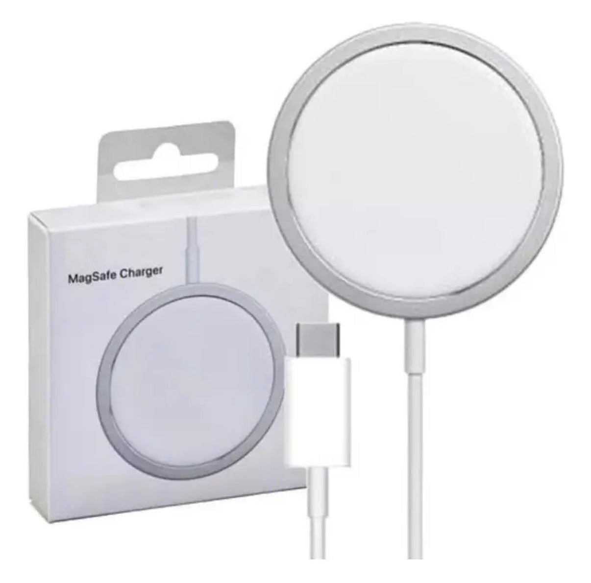 Cargador Inalámbrico Magnetico Para Iphone Magsafe Color Blanco USB-C