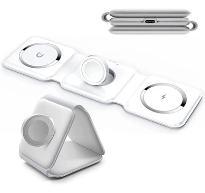Cargador Inalámbrico Rápido 3 en 1 Vidvie Magsafe para iPhone, Apple Watch y Airpods