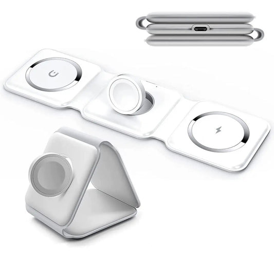 Cargador Inalámbrico Rápido 3 en 1 Vidvie Magsafe para iPhone, Apple Watch y Airpods