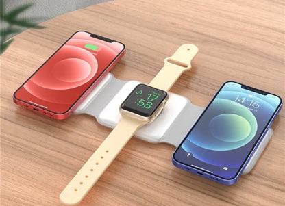 Cargador Inalámbrico Rápido 3 en 1 Vidvie Magsafe para iPhone, Apple Watch y Airpods