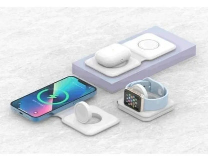 Cargador Inalámbrico Rápido 3 en 1 Vidvie Magsafe para iPhone, Apple Watch y Airpods
